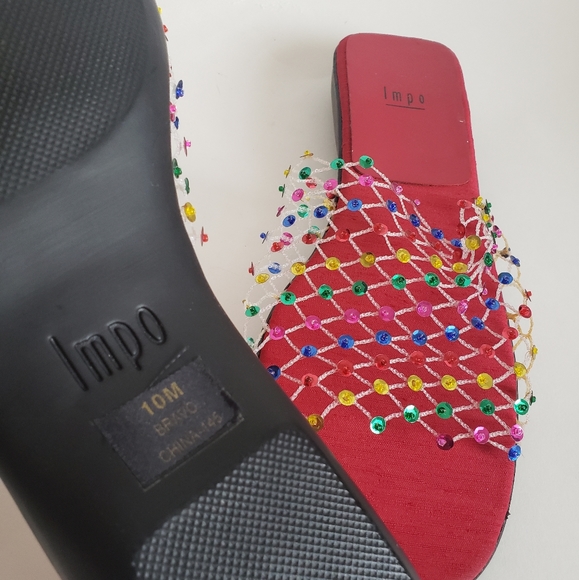 Vintage Impo Bravo Mesh Multicolor Sequin Slides Size 10M - Picture 6 of 11